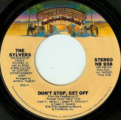 THE SYLVERS - Don't Stop, Get Off / Love Won't Let Me Go