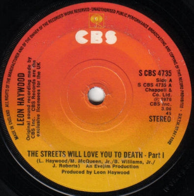 LEON HAYWOOD - The Streets Will Love You To Death