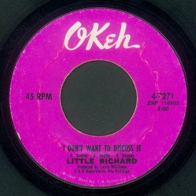 LITTLE RICHARD - I Don't Want To Discuss It / Hurry Sundown