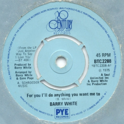 BARRY WHITE - For You I'll Do Anything You Want Me To