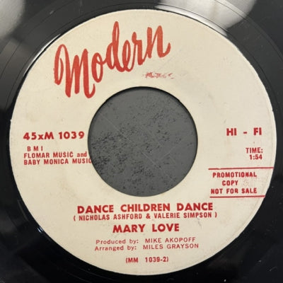 MARY LOVE - Talkin' About My Man / Dance Children Dance