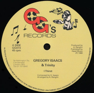 GREGORY ISAACS & TRINITY / GG'S ALL STARS - I Thirst / Jailhouse Steppers