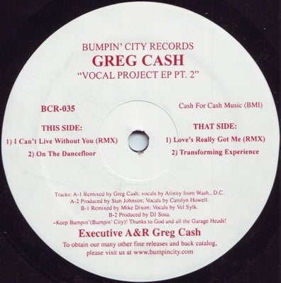 GREG CASH - Vocal Project EP Pt. 2
