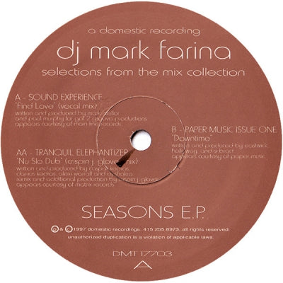 DJ MARK FARINA - Seasons E.P. (Selections From The Mix Collection)