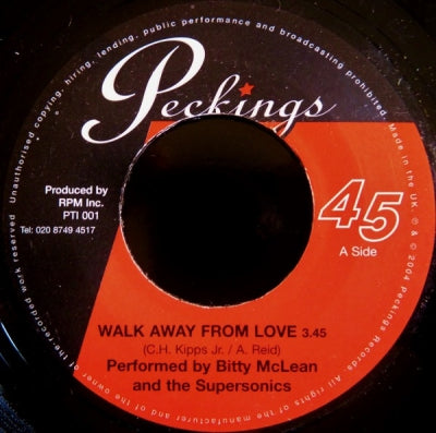 BITTY MCLEAN AND THE SUPERSONICS - Walk Away From Love