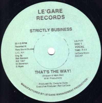 STRICTLY BUSINESS - That's The Way!