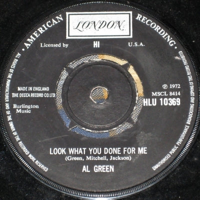 AL GREEN - Look What You Done For Me / I've Never Found A Girl