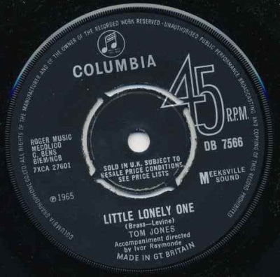TOM JONES - Little Lonely One / That's What We'll All Do