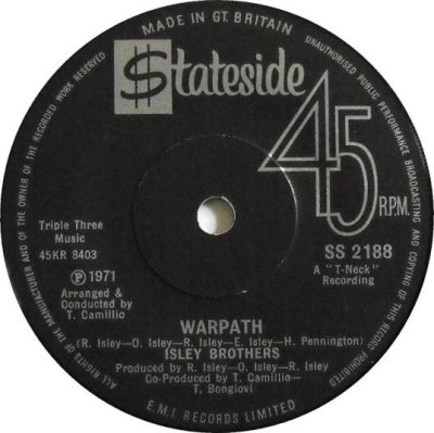 THE ISLEY BROTHERS - Warpath / I Got To Find Me One