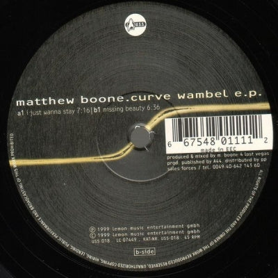 MATTHEW BOONE - Curve Wambel E.P.