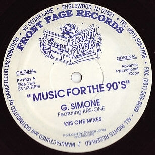 G. SIMONE - Music For The 90's / I Know, You Know