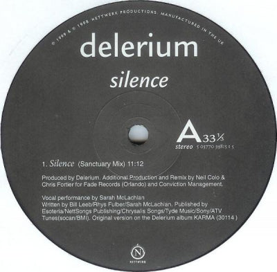 DELERIUM FEATURING SARAH MCLACHLAN  - Silence