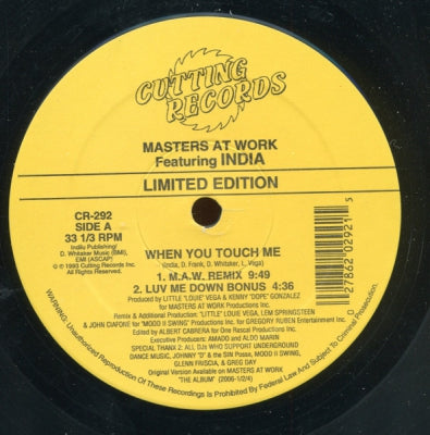 MASTERS AT WORK feat. INDIA - When You Touch Me