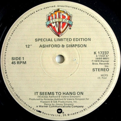 ASHFORD & SIMPSON - It Seems To Hang On / Too Bad