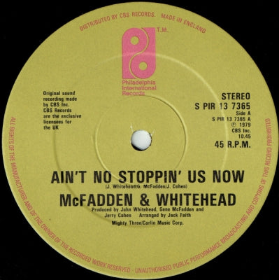 MCFADDEN & WHITEHEAD - Ain't No Stoppin' Us Now / I Got The Love