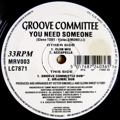GROOVE COMMITTEE - You Need Someone