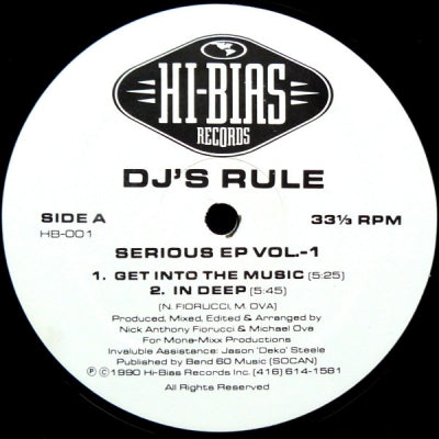 DJ'S RULE - Serious E.P. Vol 1 (Get Into The Music)