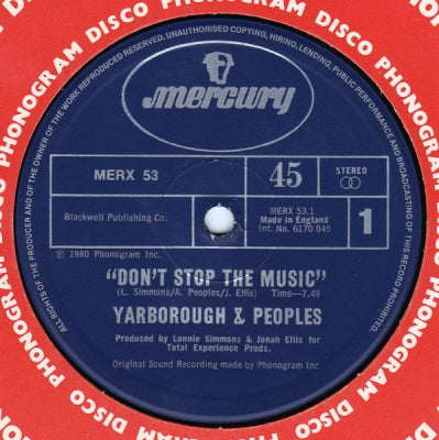 YARBROUGH & PEOPLES - Don't Stop The Music