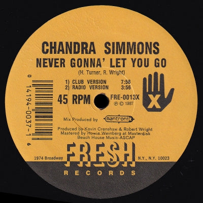 CHANDRA SIMMONS - Never Gonna Let You Go