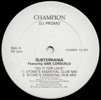 SUBTERRANIA feat. ANN CONSUELO - Do It For Love