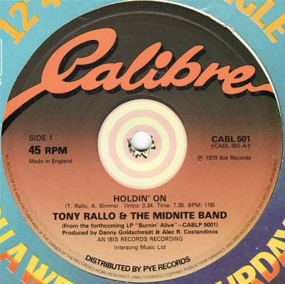 TONY RALLO & THE MIDNITE BAND  - Holdin On