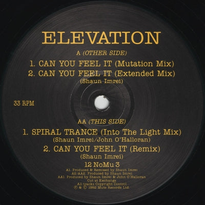 ELEVATION - Can You Feel It / Spiral Trance