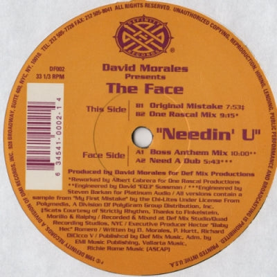 DAVID MORALES PRESENTS THE FACE - Needin' U