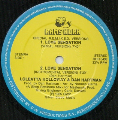 LOLEATTA HOLLOWAY & DAN HARTMAN - Love Sensation