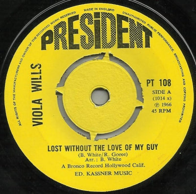 VIOLA WILLS - Lost Without The Love Of My Guy / I Got Love