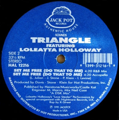 TRIANGLE FEAT LOLEATTA HOLLOWAY - Set Me Free (Do That To Me)