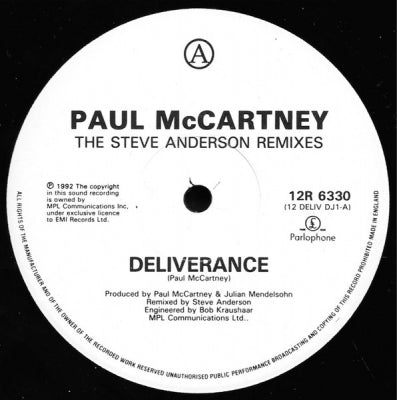 PAUL MCCARTNEY - Deliverance (The Steve Anderson Remixes).