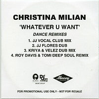 CHRISTINA MILIAN - Whatever U Want - Dance Remixes