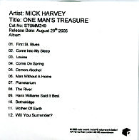 MICK HARVEY - One Man's Treasure
