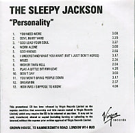 THE SLEEPY JACKSON - Personality