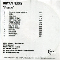BRYAN FERRY - Frantic