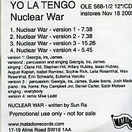 YO LA TENGO - Nuclear War