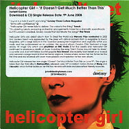 HELICOPTER GIRL - It Doesn't Get Much Better Than This