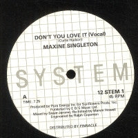 MAXINE SINGLETON - Don't You Love It