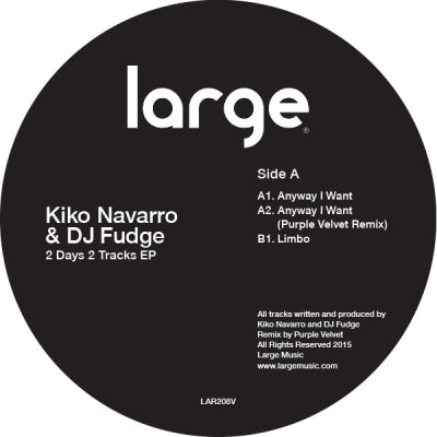 KIKO NAVARRO & DJ FUDGE - 2 Days 2 Tracks EP