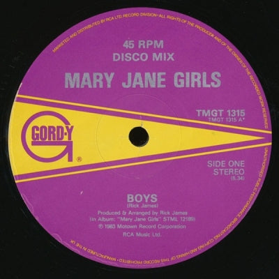 MARY JANE GIRLS - Boys / All Night Long / Candy Man