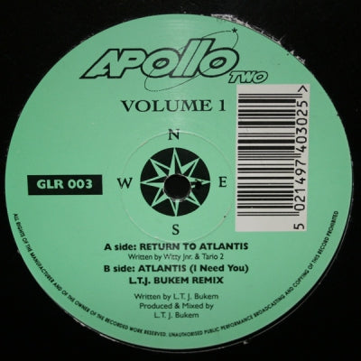 APOLLO TWO - Volume 1 (Return To Atlantis / Atlantis (L.T.J Bukem Remix)