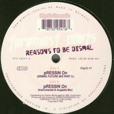 FOREMOST POETS - Reasons To Be Dismal