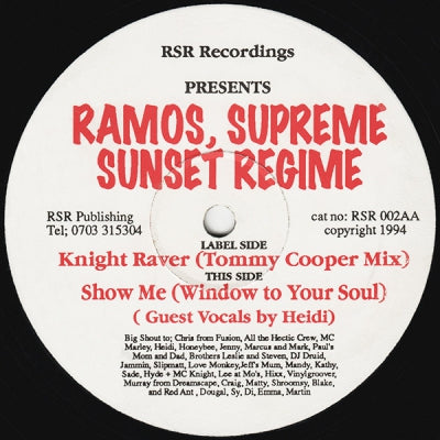 RAMOS, SUPREME & SUNSET REGIME - Knight Raver / Show Me