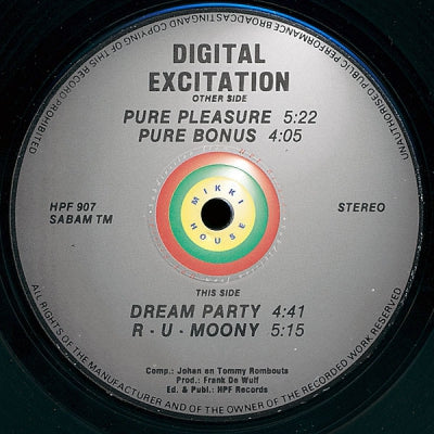 DIGITAL EXCITATION - Pure Pleasure / Dream Party / R-U-Moon
