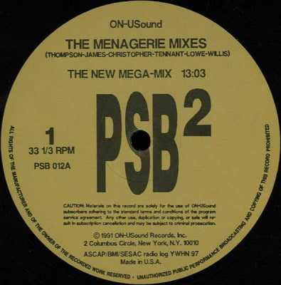 PET SHOP BOYS - The Menagerie Mixes