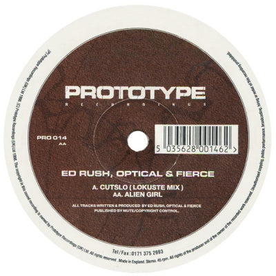 ED RUSH, OPTICAL AND FIERCE - Cutslo (Lokuste Mix) / Alien Girl