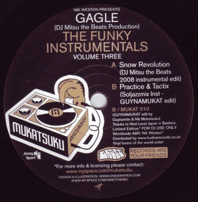 NIK WESTON PRESENTS GAGLE - The Funky Instrumentals (Volume Three)