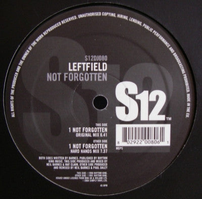 LEFTFIELD - Not Forgotten