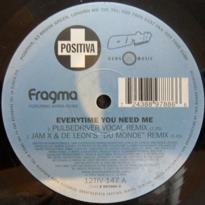 FRAGMA FEATURING MARIA RUBIA - Everytime You Need Me (Remixes)