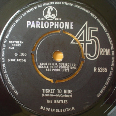 THE BEATLES - Ticket To Ride / Yes It Is